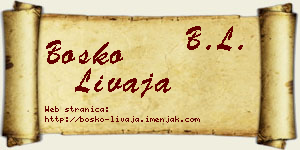 Boško Livaja vizit kartica